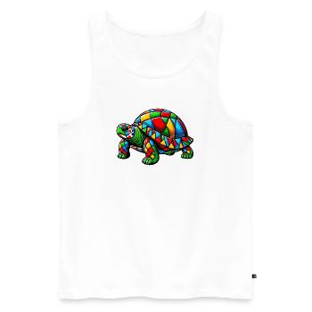 Harlequin Tortoise - Men's Premium Organic Tank Top - white - Front - AI Model Male 178 light (178cm)