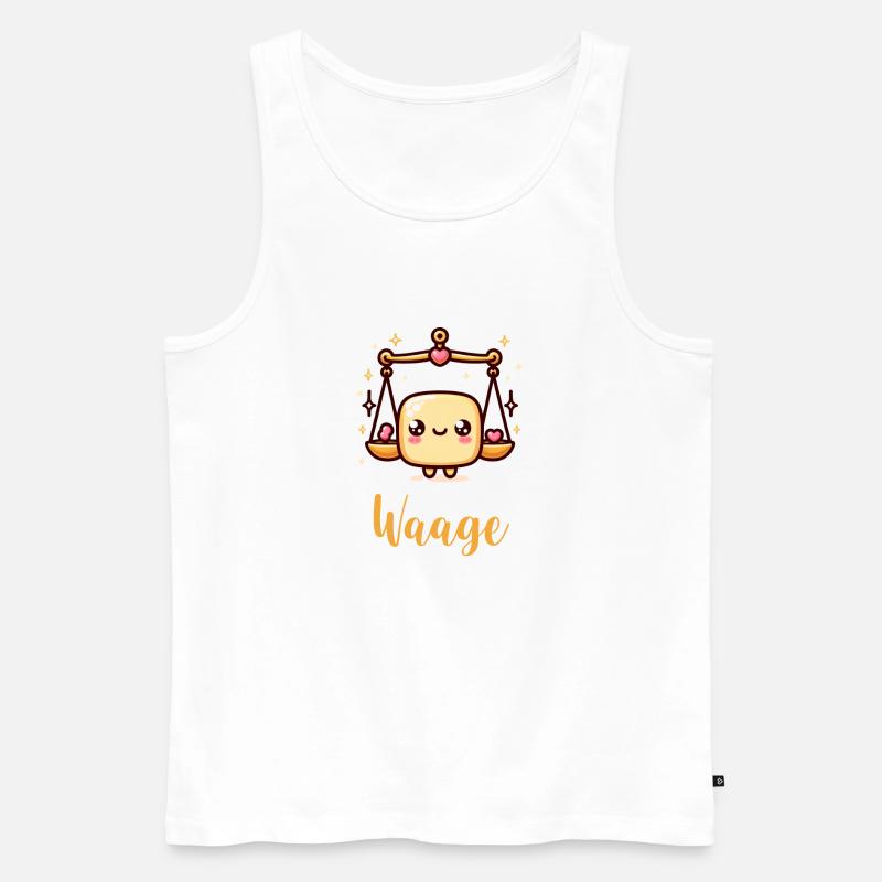 Waage Sternzeichen Astrologie Geschenk - Männer Premium Bio Tank Top - Weiß