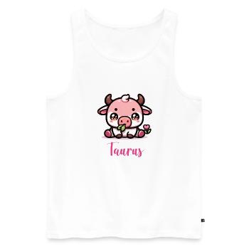 Cute Taurus Zodiac Astrology Gift - Men's Premium Organic Tank Top - white - Front - Michal (187cm)