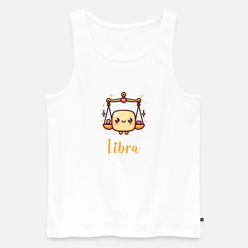 Süße Libra Sternzeichen Astrologie Geschen - Männer Premium Bio Tank Top - Weiß
