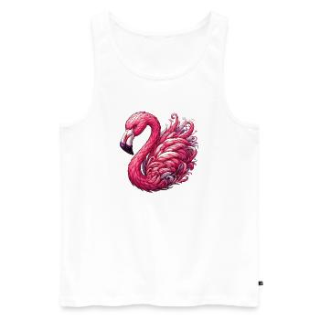 Flamingo - Männer Premium Bio Tank Top - Weiß - Vorne - Michal (187cm)
