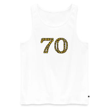 ANNIVERSARY. HAPPY BIRTHDAY. HAPPY BIRTHDAY. - Men's Premium Organic Tank Top - white - Front - Michal (187cm)