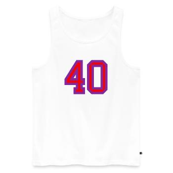 40. 40 YEARS. 40th ANNIVERSARY. 40 YEARS ANNIVERSARY. - Men's Premium Organic Tank Top - white - Front - Michal (187cm)