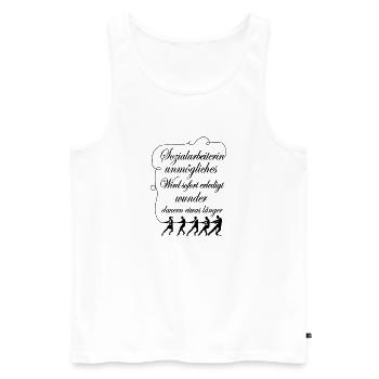 Sozialarbeiterin Unmögliches sofort erledigt - Männer Premium Bio Tank Top - Weiß - Vorne - AI Model Male 178 light (178cm)