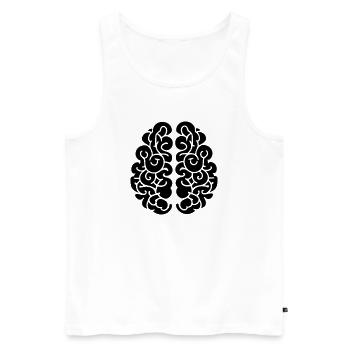 Gehirn - Männer Premium Bio Tank Top - Weiß - Vorne - Michal (187cm)