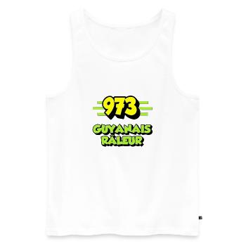 Complaining Guyanese - Men's Premium Organic Tank Top - white - Front - AI Model Male 178 light (178cm)