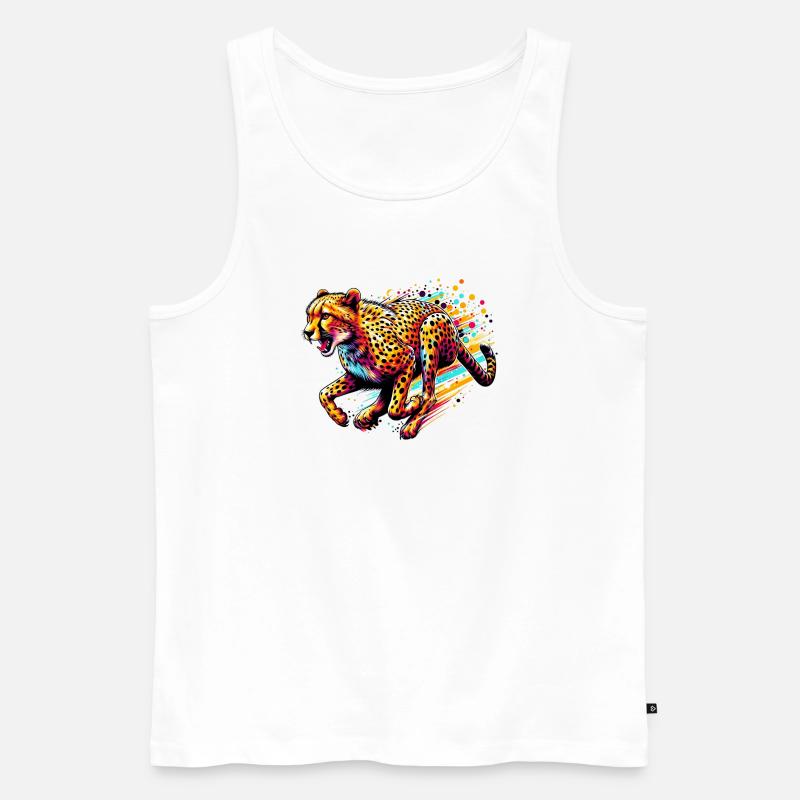 Gepard - Männer Premium Bio Tank Top - Weiß