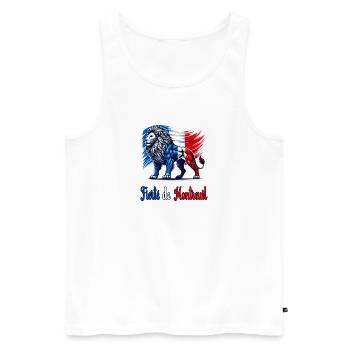 La fierté du design du drapeau de Montreuil - Débardeur bio Premium Homme - blanc - Devant - AI Model Male 178 light (178cm)
