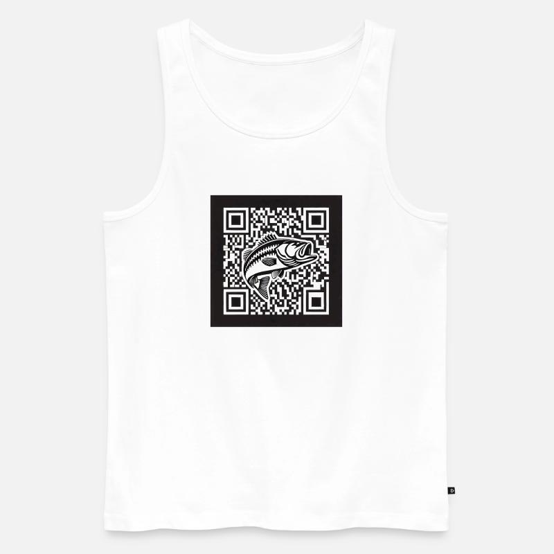 Barsch QR Code Design - Männer Premium Bio Tank Top - Weiß