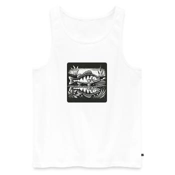 Perch predatory fish design - Men's Premium Organic Tank Top - white - Front - Michal (187cm)