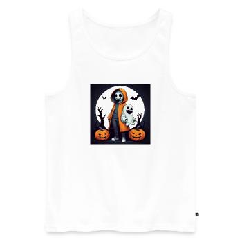 Fantômes d’Halloween - Débardeur bio Premium Homme - blanc - Devant - Michal (187cm)