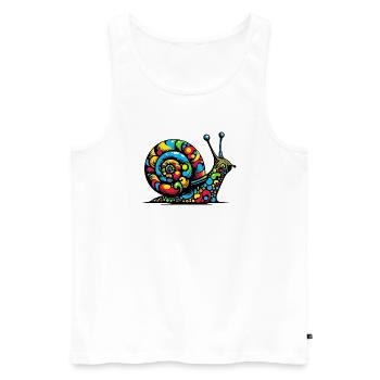 Escargot - Débardeur bio Premium Homme - blanc - Devant - Michal (187cm)