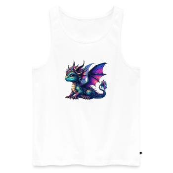 Dragon - Men's Premium Organic Tank Top - white - Front - Michal (187cm)