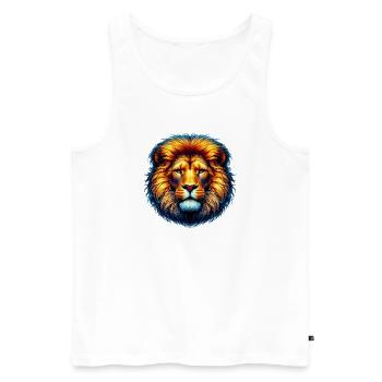 Lion - Men's Premium Organic Tank Top - white - Front - Michal (187cm)