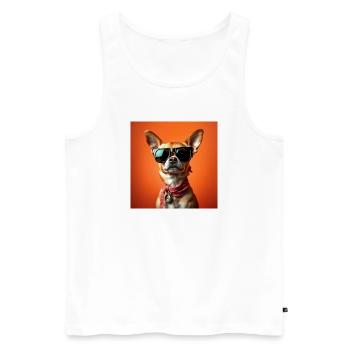 Chiwawa avec style déjanté - Débardeur bio Premium Homme - blanc - Devant - Michal (187cm)