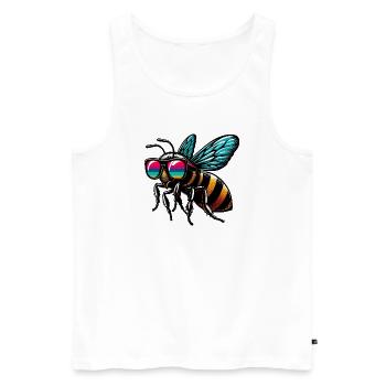 Bee - Men's Premium Organic Tank Top - white - Front - AI Model Male 178 light (178cm)