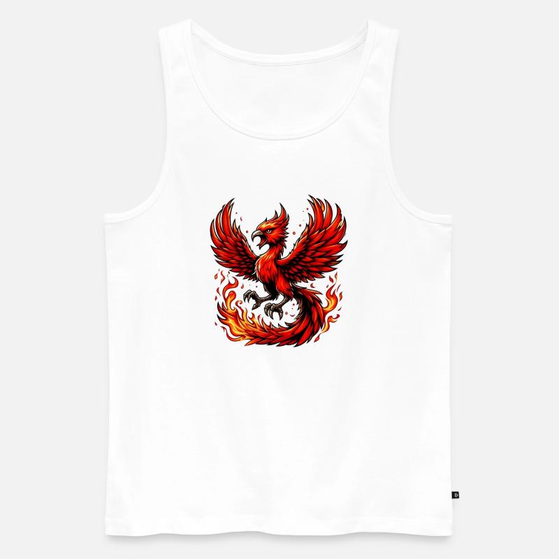 Roter Phönix - Männer Premium Bio Tank Top - Weiß