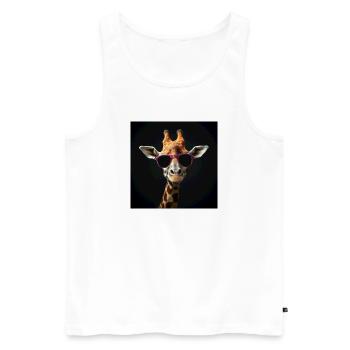 Girafe avec un look qui déchire - Débardeur bio Premium Homme - blanc - Devant - Michal (187cm)