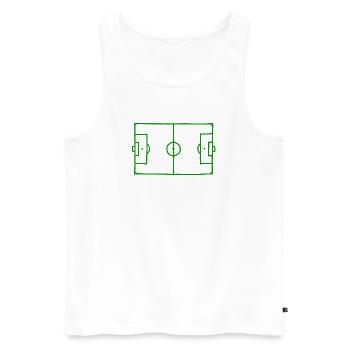Fußballfeld - Männer Premium Bio Tank Top - Weiß - Vorne - Michal (187cm)
