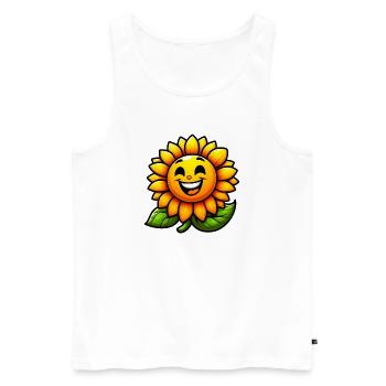 Sonnenblume - Männer Premium Bio Tank Top - Weiß - Vorne - AI Model Male 178 light (178cm)