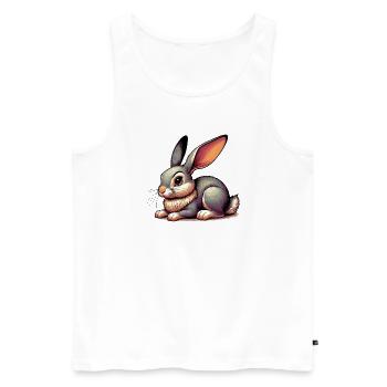 Rabbit - Men's Premium Organic Tank Top - white - Front - Michal (187cm)