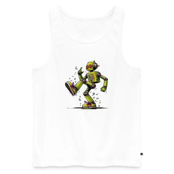 Extraterrestrial alien robot dances - Men's Premium Organic Tank Top - white - Front - AI Model Male 178 light (178cm)