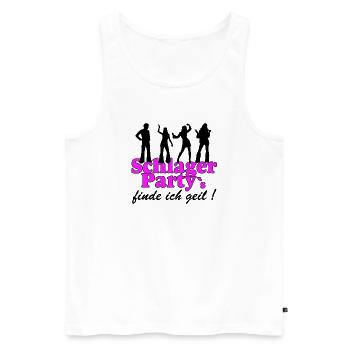 Schlager Party, Schlager Musik, I find it cool - Men's Premium Organic Tank Top - white - Front - AI Model Male 178 light (178cm)