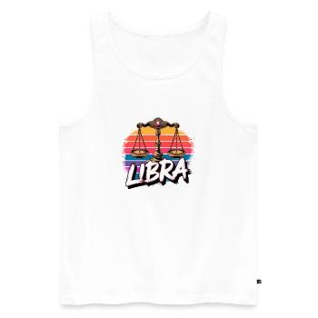 Libra Horoscope Astrology Vintage Sign. - Men's Premium Organic Tank Top - white - Front - Michal (187cm)