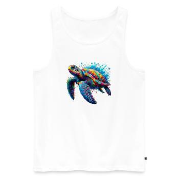 Turtle - Men's Premium Organic Tank Top - white - Front - Michal (187cm)