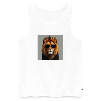Lion stylé - Débardeur bio Premium Homme - blanc - Devant - Michal (187cm)