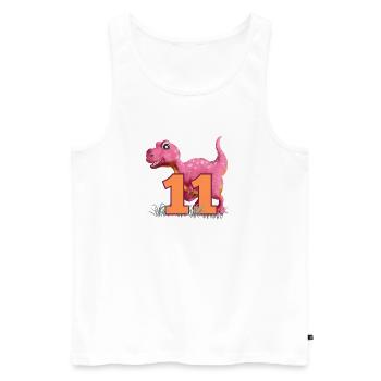 No.11 Dino - Men's Premium Organic Tank Top - white - Front - AI Model Male 178 light (178cm)