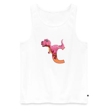 C - DINOSAURE, personnalisable - Débardeur bio Premium Homme - blanc - Devant - AI Model Male 178 light (178cm)
