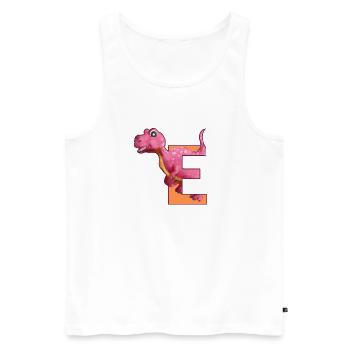E - DINOSAURIER, Personalisierbar - Männer Premium Bio Tank Top - Weiß - Vorne - Michal (187cm)