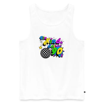 90er Party , Mottoparty , 90er Kind (25) - Männer Premium Bio Tank Top - Weiß - Vorne - Michal (187cm)