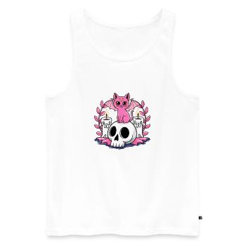 Halloween Pink Kitty Cat Witch Kawaii Anime Manga. - Men's Premium Organic Tank Top - white - Front - Michal (187cm)