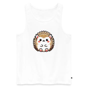 Igel - Männer Premium Bio Tank Top - Weiß - Vorne - Michal (187cm)