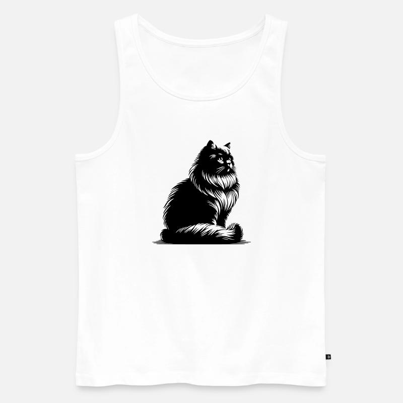 Britisch Langhaar Katze - Männer Premium Bio Tank Top - Weiß