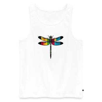 Libelle - Männer Premium Bio Tank Top - Weiß - Vorne - AI Model Male 178 light (178cm)