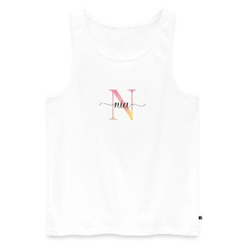 N | Monogramm | Name | Nia |Watercolor - Männer Premium Bio Tank Top - Weiß - Vorne - Michal (187cm)