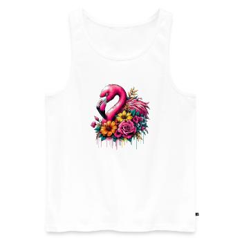 Flamingo - Männer Premium Bio Tank Top - Weiß - Vorne - Michal (187cm)