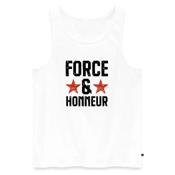 Force et honneur 2 - Débardeur bio Premium Homme - blanc - Devant - Michal (187cm)