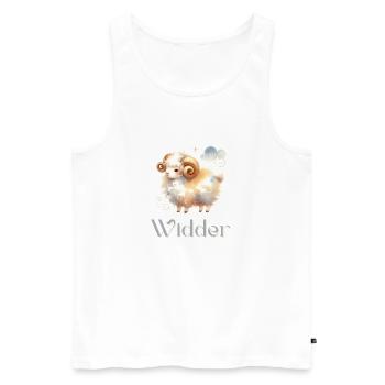 Elegantes Widder Sternzeichen Aquarell Geschenk - Männer Premium Bio Tank Top - Weiß - Vorne - AI Model Male 178 light (178cm)