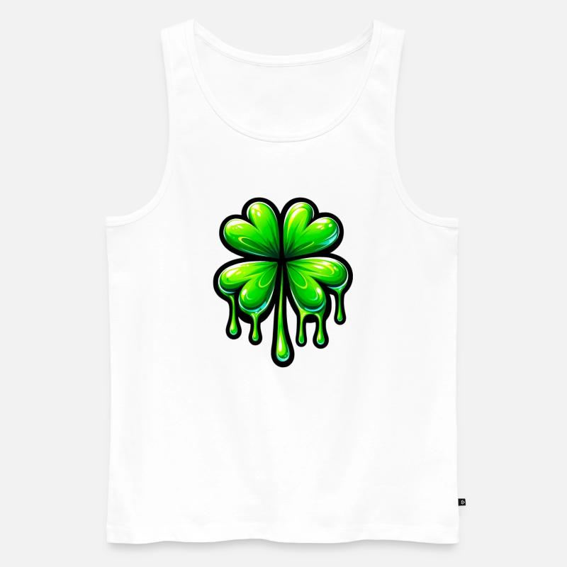 Vierblättriges Kleeblatt - Männer Premium Bio Tank Top - Weiß