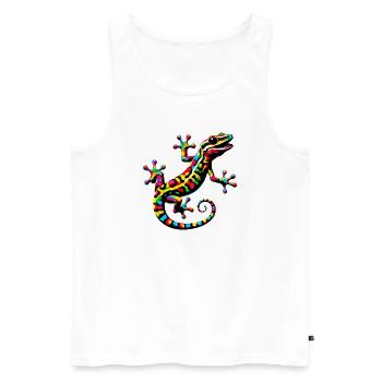 Gecko - Men's Premium Organic Tank Top - white - Front - Michal (187cm)