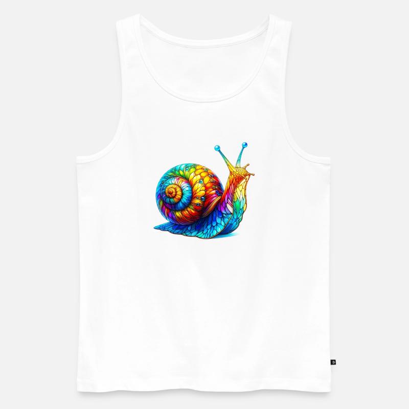 Schnecke - Männer Premium Bio Tank Top - Weiß
