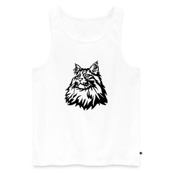 Norwegische Waldkatze - Männer Premium Bio Tank Top - Weiß - Vorne - AI Model Male 178 light (178cm)