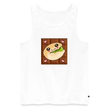 KAWAII CHOCOLATE PISTACHIO - Men's Premium Organic Tank Top - white - Front - Michal (187cm)
