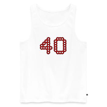ANNIVERSARY. HAPPY BIRTHDAY. HAPPY BIRTHDAY. - Men's Premium Organic Tank Top - white - Front - Michal (187cm)