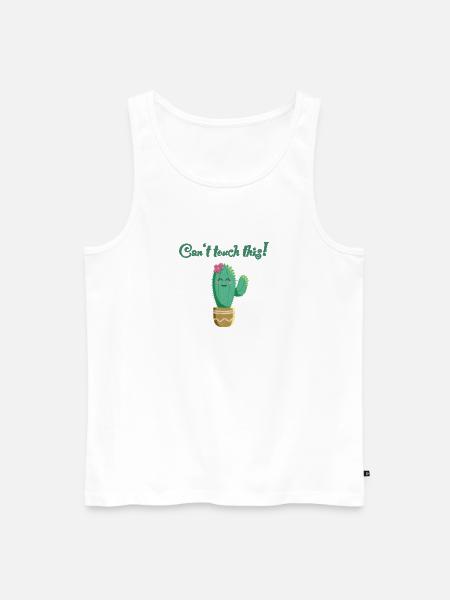 süßer Kaktus mit Spruch Can‘t touch this - Männer Premium Bio Tank Top - Weiß
