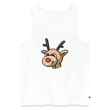 Rudolf Rentier - Männer Premium Bio Tank Top - Weiß - Vorne - AI Model Male 178 light (178cm)